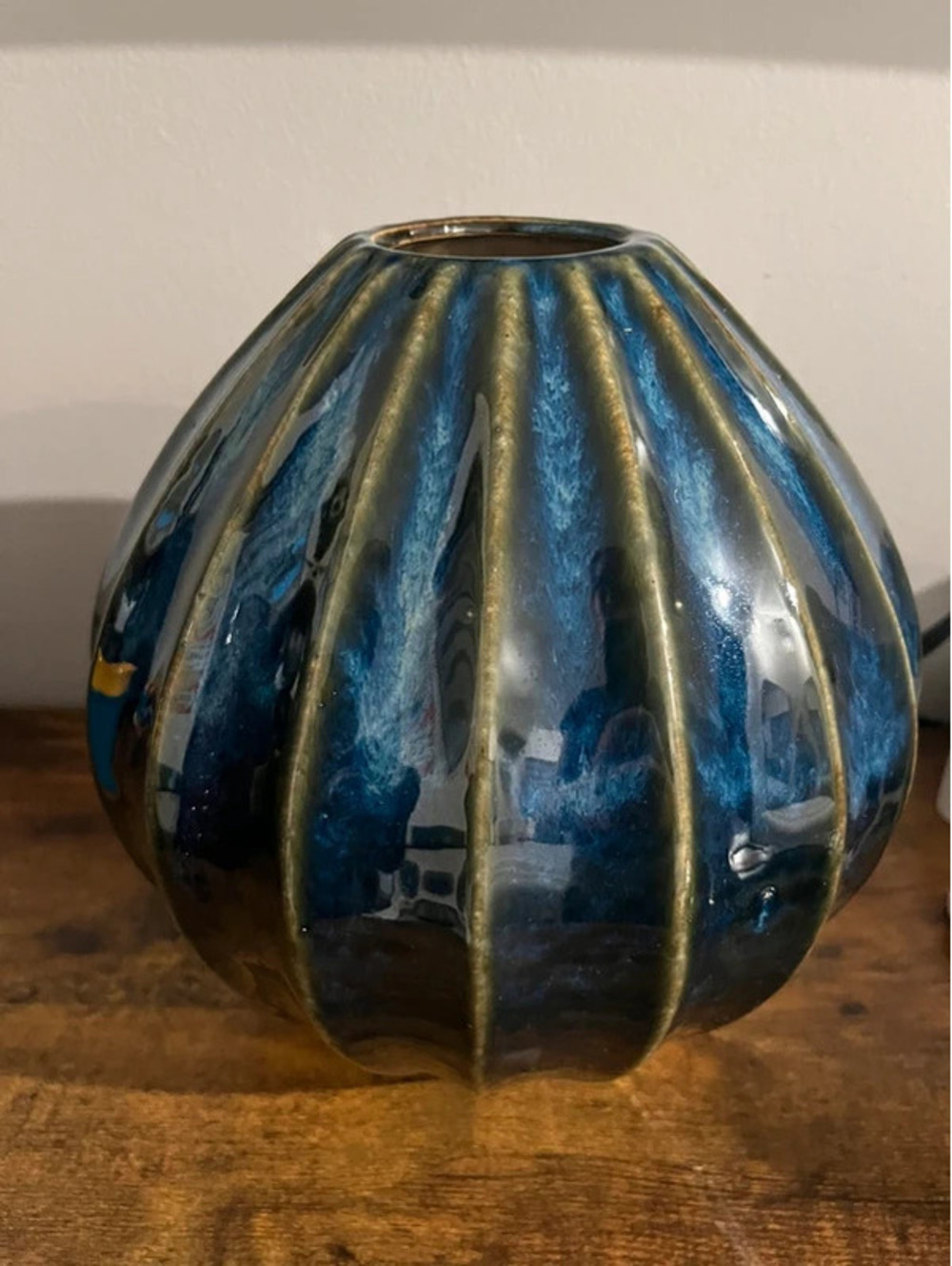 Blue plant flower vase